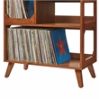Maklaine Contemporary Wood Medium Record Storage Console Walnut