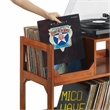 Maklaine Contemporary Wood Medium Record Storage Console Walnut