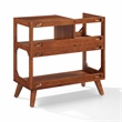 Maklaine Contemporary Wood Medium Record Storage Console Walnut