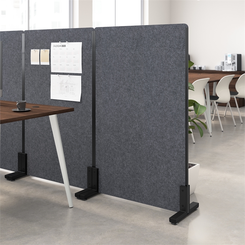 Maklaine Contemporary 34W x 55H Freestanding Privacy Screen in Charcoal