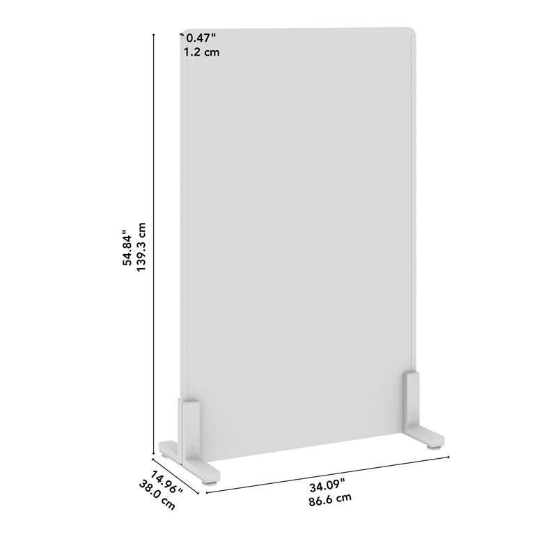 Maklaine Contemporary 34W x 55H Freestanding Privacy Screen in Charcoal
