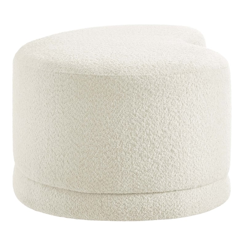 Maklaine Upholstered Cream Ottoman Bench Rectangular Fully Assembled