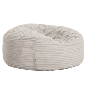 Maklaine 5ft Taupe Faux Fur Foam Bean Bag Lounger with Shredded Foam