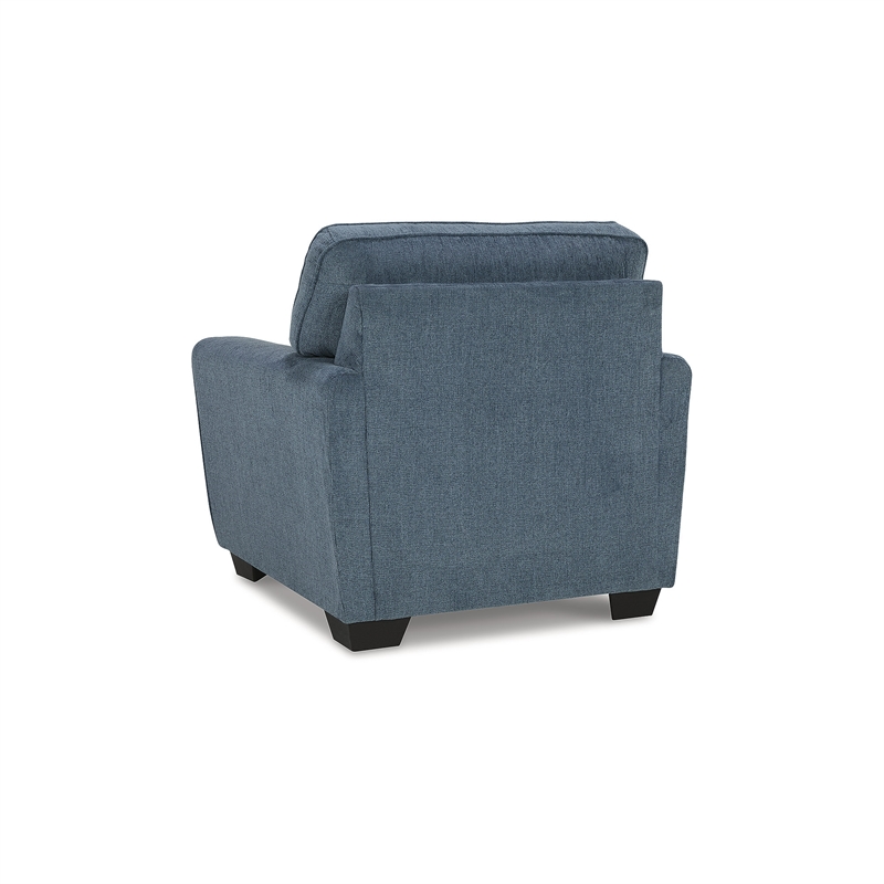 Maklaine Contemporary Polyester Upholstered Chair in Blue Finish