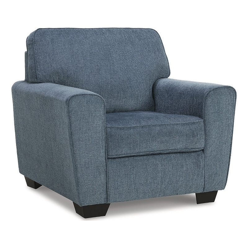 Maklaine Contemporary Polyester Upholstered Chair in Blue Finish