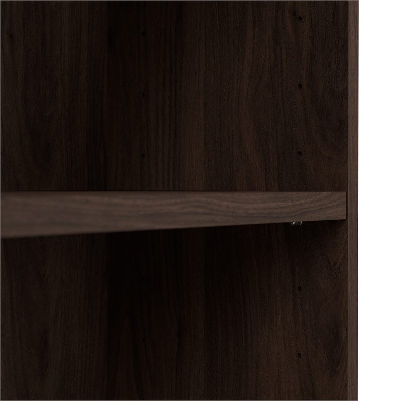 Maklaine Universal Tall 5 Shelf Bookcase in Black Walnut - Engineered Wood