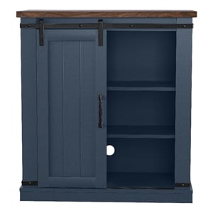 Maklaine 32&quot Compact TV Stand for 40&quot TVs w/ Barn Door Design - Navy