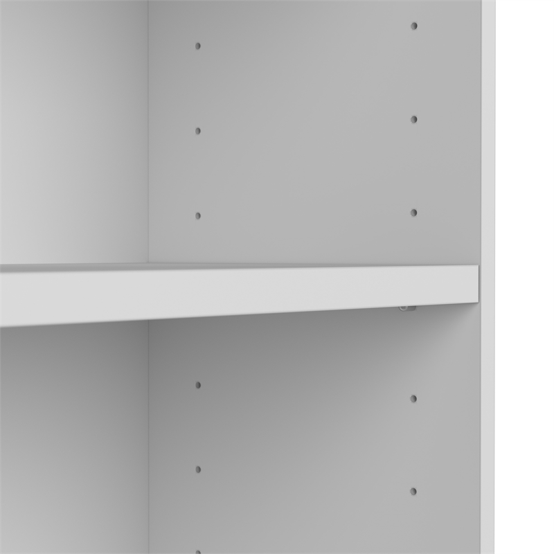Maklaine Universal 17W Narrow 5 Shelf Bookcase in White - Engineered Wood