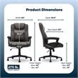 Maklaine Office Ergonomic Computer Chair Lumber Support Brown