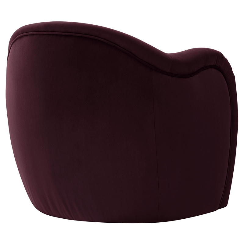 Maklaine Contemporary Upholstered Accent Chair in Mulberry Finish