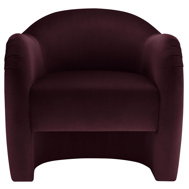 Maklaine Contemporary Upholstered Accent Chair in Mulberry Finish