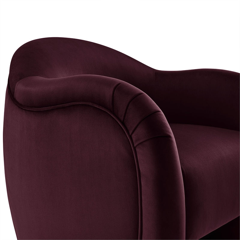 Maklaine Contemporary Upholstered Accent Chair in Mulberry Finish