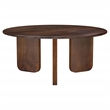 Maklaine Mid -Century Modern Round Solid Mango Wood Coffee Table Brown