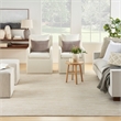 Maklaine Contemporary 10' x 14' Ivory Gold Polypropylene Area Rug