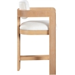 Maklaine Polyester Cream Stool Rectangular Foam-Padded 20.5