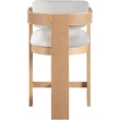 Maklaine Polyester Cream Stool Rectangular Foam-Padded 20.5