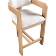Maklaine Polyester Cream Stool Rectangular Foam-Padded 20.5