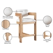 Maklaine Polyester Cream Stool Rectangular Foam-Padded 20.5