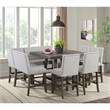 Maklaine Transitional Counter Bench with Upholstered Back in Brown