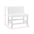 Maklaine Transitional Counter Bench with Upholstered Back in Brown