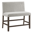 Maklaine Transitional Counter Bench with Upholstered Back in Brown