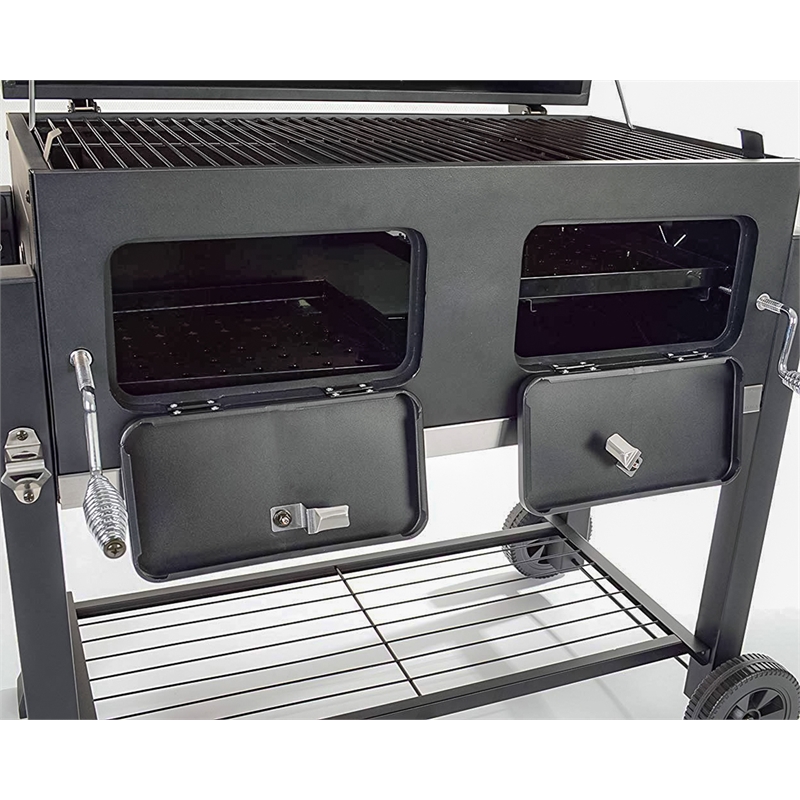 Maklaine Traditional Steel Extra Large DUAL ZONE CHARCOAL Grill
