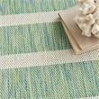 Maklaine Contemporary 8' x 10' Fabric Blue Green Ivory Area Rug