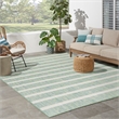Maklaine Contemporary 8' x 10' Fabric Blue Green Ivory Area Rug