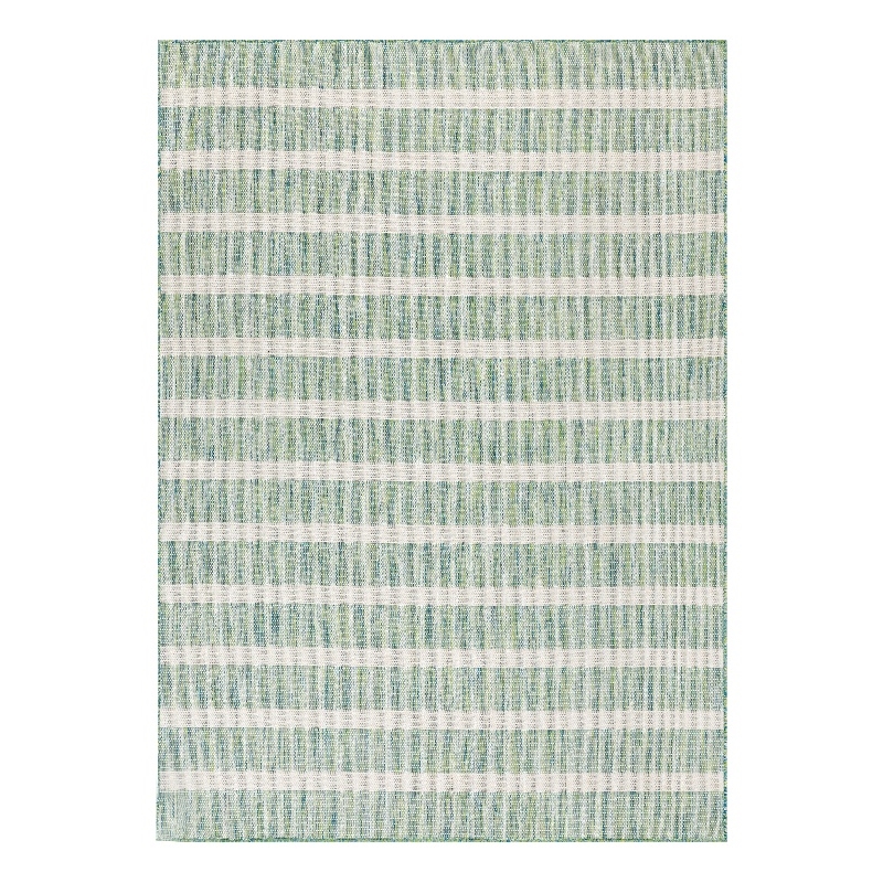 Maklaine Contemporary 8' x 10' Fabric Blue Green Ivory Area Rug