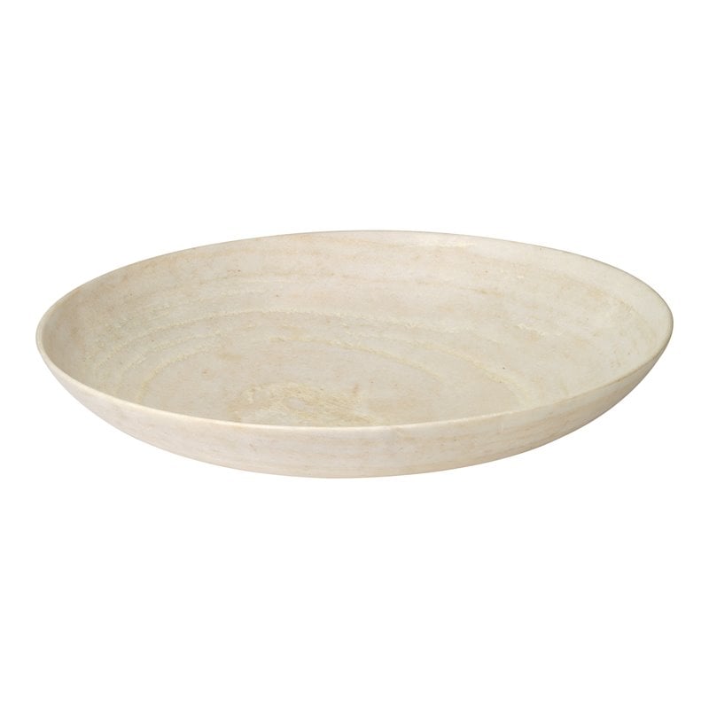 Maklaine Extra Large Contemporary Marble Bowl in White Finish