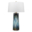 Maklaine Ceramic Blue Table Lamp Rectangular 30.5