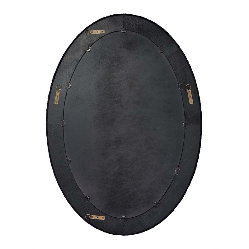 Maklaine Wall Mounted Hand-wrapped Cotton Rope Braided Oval Wall Mirror