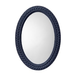 Maklaine Wall Mounted Hand-wrapped Cotton Rope Braided Oval Wall Mirror