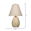 Maklaine Raindrop Ceramic Table Lamp with Linen Shade Off White