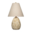 Maklaine Raindrop Ceramic Table Lamp with Linen Shade Off White