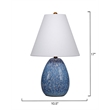 Maklaine Raindrop Handmade Ceramic Table Lamp with Linen Shade Blue