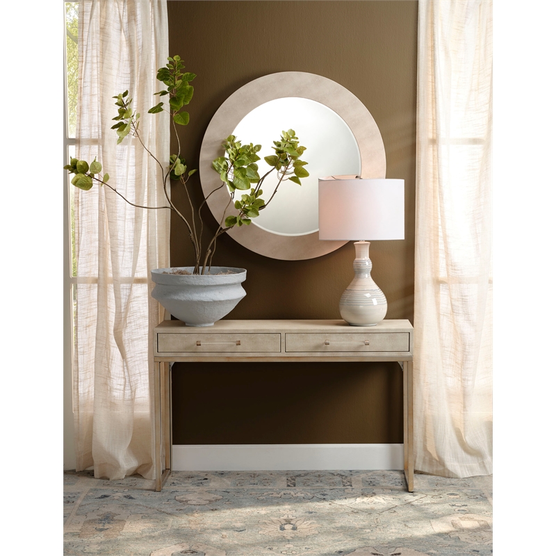 Maklaine Droplet Handmade Ceramic Table Lamp with Linen Shade Blue