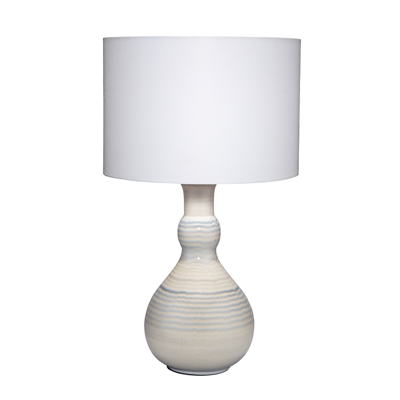 Maklaine Droplet Handmade Ceramic Table Lamp with Linen Shade Blue