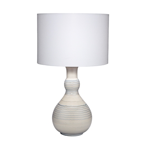 Maklaine Droplet Handmade Ceramic Table Lamp with Linen Shade Blue