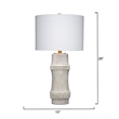 Maklaine Rail Handmade Polyresin Table Lamp with Linen Shade White