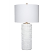 Maklaine Trunk Handmade Polyresin Table Lamp with Linen Shade