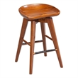Maklaine Wood Counter Height Swivel Counter Stool in Walnut Finish