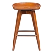 Maklaine Wood Counter Height Swivel Counter Stool in Walnut Finish