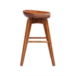 Maklaine Wood Counter Height Swivel Counter Stool in Walnut Finish