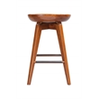 Maklaine Wood Counter Height Swivel Counter Stool in Walnut Finish