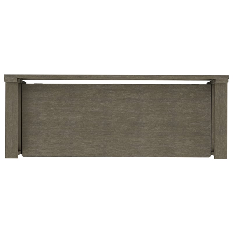 Maklaine 48 inch Wide Solid Wood Transitional Entryway Bench in Farmhouse Gray