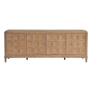 Maklaine Contemporary Accent Wood Entertainment Credenza in Tan