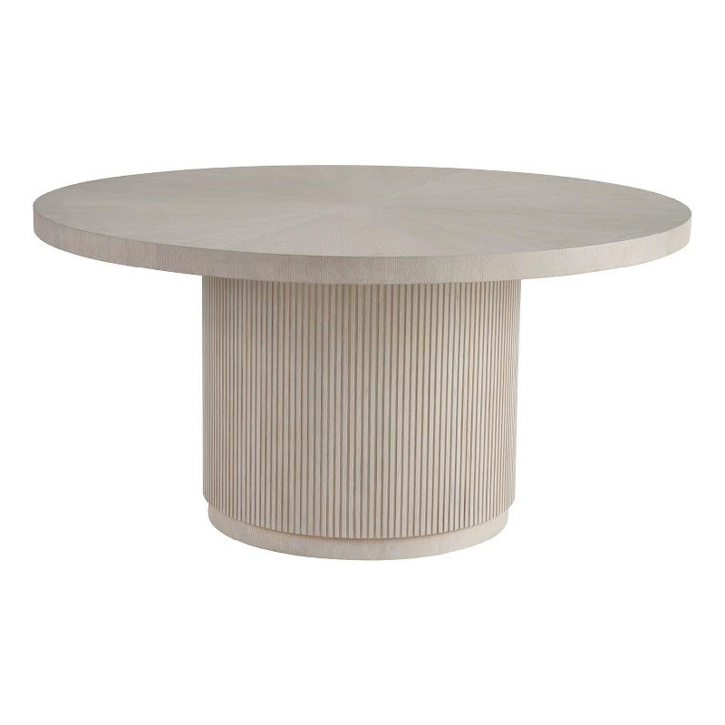 Maklaine Contemporary Accent Round Wood Dining Table in Gray