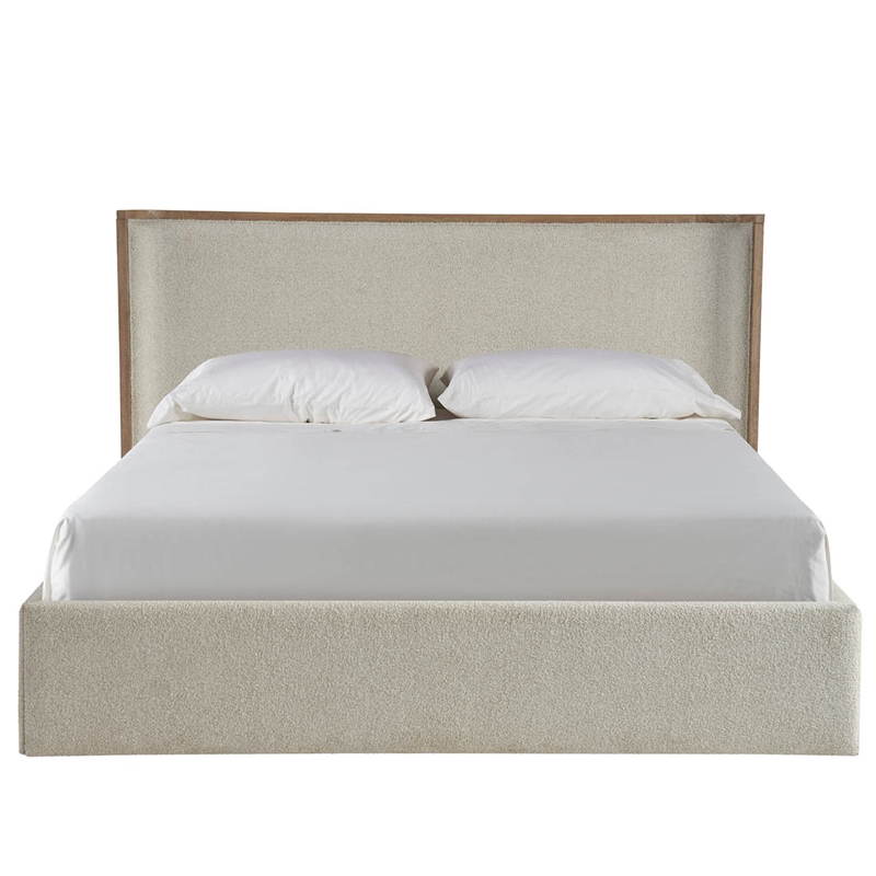 Maklaine Contemporary Accent Storage Wood Bed King in Tan Finish
