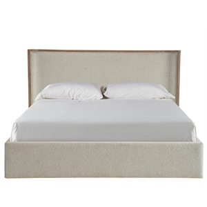 Maklaine Contemporary Accent Storage Wood Bed King in Tan Finish